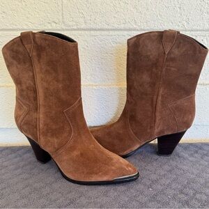 VERONICA BEARD CODY POINTED TOE WESTERN WOMEN BOOTIE CEDAR SIZE 6M